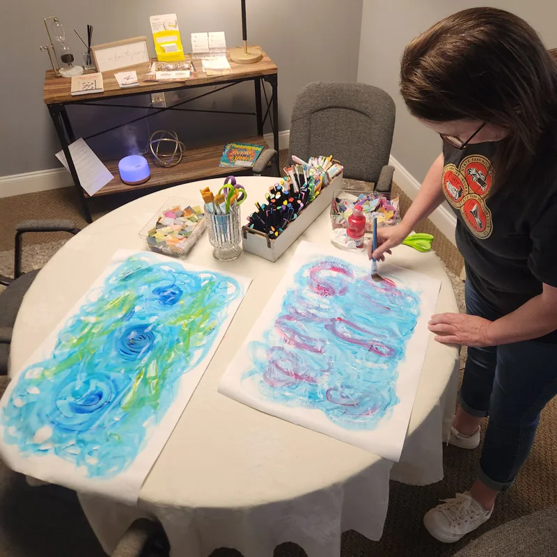 Painting at Rooted Grace Studio